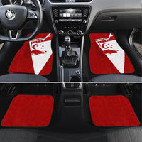 Singapore Merlion Car Mats National Flag Day Patriotic Crescent Moon And Stars