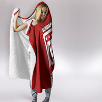 Singapore Merlion Hooded Blanket National Flag Day Patriotic Crescent Moon And Stars