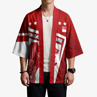 Singapore Merlion Kimono National Flag Day Patriotic Crescent Moon And Stars