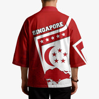 Singapore Merlion Kimono National Flag Day Patriotic Crescent Moon And Stars