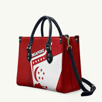 Singapore Merlion Leather Bag National Flag Day Patriotic Crescent Moon And Stars