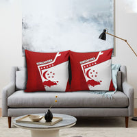 Singapore Merlion Pillow Cover National Flag Day Patriotic Crescent Moon And Stars
