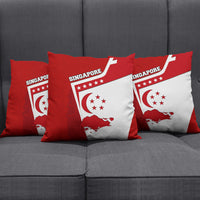 Singapore Merlion Pillow Cover National Flag Day Patriotic Crescent Moon And Stars