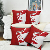 Singapore Merlion Pillow Cover National Flag Day Patriotic Crescent Moon And Stars