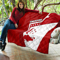 Singapore Merlion Quilt National Flag Day Patriotic Crescent Moon And Stars