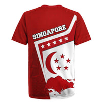 Singapore Merlion Rugby Jersey National Flag Day Patriotic Crescent Moon And Stars