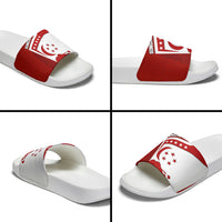 Singapore Merlion Slide Sandals National Flag Day Patriotic Crescent Moon And Stars