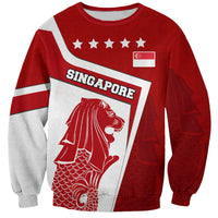 Singapore Merlion Sweatshirt National Flag Day Patriotic Crescent Moon And Stars