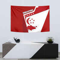 Singapore Merlion Tapestry National Flag Day Patriotic Crescent Moon And Stars