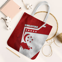 Singapore Merlion Tote Bag National Flag Day Patriotic Crescent Moon And Stars