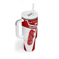 Singapore Merlion Tumbler With Handle National Flag Day Patriotic Crescent Moon And Stars