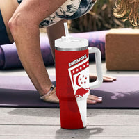 Singapore Merlion Tumbler With Handle National Flag Day Patriotic Crescent Moon And Stars