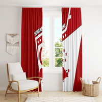 Singapore Merlion Window Curtain National Flag Day Patriotic Crescent Moon And Stars
