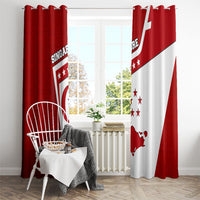 Singapore Merlion Window Curtain National Flag Day Patriotic Crescent Moon And Stars