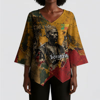 Benin Independence Day King Behanzin Kimono Sleeve Blouse Dahomey Amazons National Motto