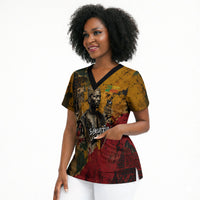 Benin Independence Day King Behanzin Scrub Top Dahomey Amazons National Motto