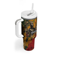 Benin Independence Day King Behanzin Tumbler With Handle Dahomey Amazons National Motto