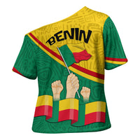 Benin Independence Day August 1 Cross Shoulder Shirt Coat Of Arms Heritage Raised Fist Flag