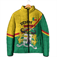 Benin Independence Day August 1 Padded Jacket Coat Of Arms Heritage Raised Fist Flag