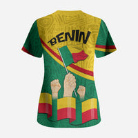 Benin Independence Day August 1 Scrub Top Coat Of Arms Heritage Raised Fist Flag