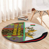 Burkina Faso Independence Day Coat Of Arms Round Carpet National Stallion Shield