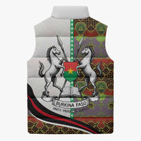 Burkina Faso Independence Day Coat Of Arms Sleeveless Puffer Jacket National Stallion Shield