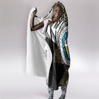 Caribbean American Heritage Month Hooded Blanket Tribal Pattern Tropical Hibiscus Flower