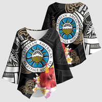 Caribbean American Heritage Month Kimono Sleeve Blouse Tribal Pattern Tropical Hibiscus Flower