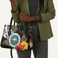 Caribbean American Heritage Month Leather Bag Tribal Pattern Tropical Hibiscus Flower