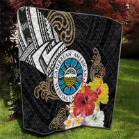 Caribbean American Heritage Month Quilt Tribal Pattern Tropical Hibiscus Flower