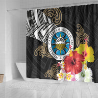 Caribbean American Heritage Month Shower Curtain Tribal Pattern Tropical Hibiscus Flower