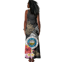 Caribbean American Heritage Month Tank Maxi Dress Tribal Pattern Tropical Hibiscus Flower