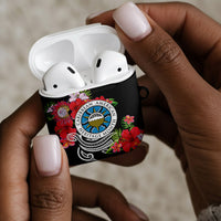 Caribbean American Heritage Month AirPods Case Tropical Hibiscus Flower Tribal Tattoo