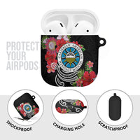 Caribbean American Heritage Month AirPods Case Tropical Hibiscus Flower Tribal Tattoo