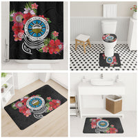 Caribbean American Heritage Month Bathroom Set Tropical Hibiscus Flower Tribal Tattoo