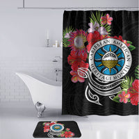 Caribbean American Heritage Month Bathroom Set Tropical Hibiscus Flower Tribal Tattoo