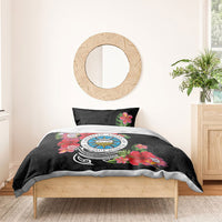 Caribbean American Heritage Month Bedding Set Tropical Hibiscus Flower Tribal Tattoo