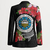 Caribbean American Heritage Month Blazer Tropical Hibiscus Flower Tribal Tattoo
