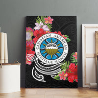 Caribbean American Heritage Month Canvas Wall Art Tropical Hibiscus Flower Tribal Tattoo