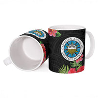 Caribbean American Heritage Month Ceramic Mug Tropical Hibiscus Flower Tribal Tattoo