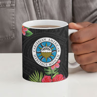 Caribbean American Heritage Month Ceramic Mug Tropical Hibiscus Flower Tribal Tattoo