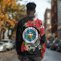 Caribbean American Heritage Month Long Sleeve Shirt Tropical Hibiscus Flower Tribal Tattoo