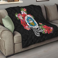 Caribbean American Heritage Month Quilt Tropical Hibiscus Flower Tribal Tattoo
