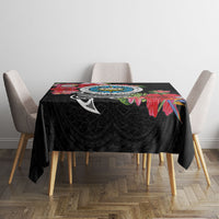 Caribbean American Heritage Month Tablecloth Tropical Hibiscus Flower Tribal Tattoo