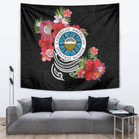 Caribbean American Heritage Month Tapestry Tropical Hibiscus Flower Tribal Tattoo