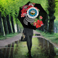 Caribbean American Heritage Month Umbrella Tropical Hibiscus Flower Tribal Tattoo