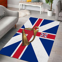 Commonwealth Of England Flag Golden Harp Area Rug Historical British Heritage