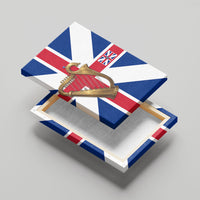 Commonwealth Of England Flag Golden Harp Canvas Wall Art Historical British Heritage