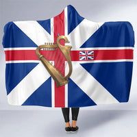 Commonwealth Of England Flag Golden Harp Hooded Blanket Historical British Heritage