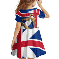 Commonwealth Of England Flag Golden Harp Kid Short Sleeve Dress Historical British Heritage